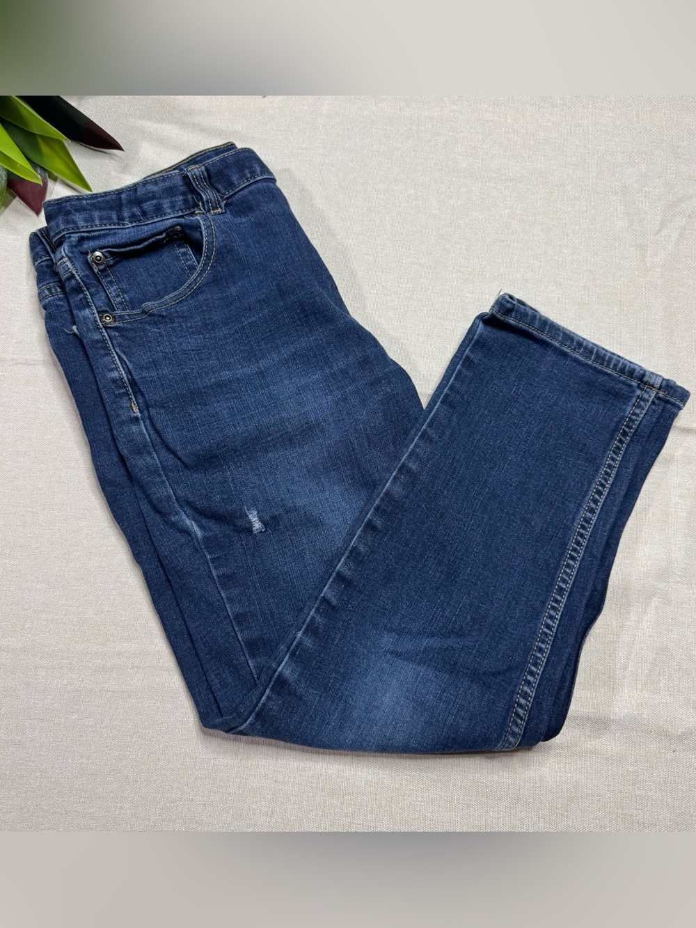 Wonder Nation Boys XS 1 Husky Slim Adjustable Waist Jeans Dark Wash